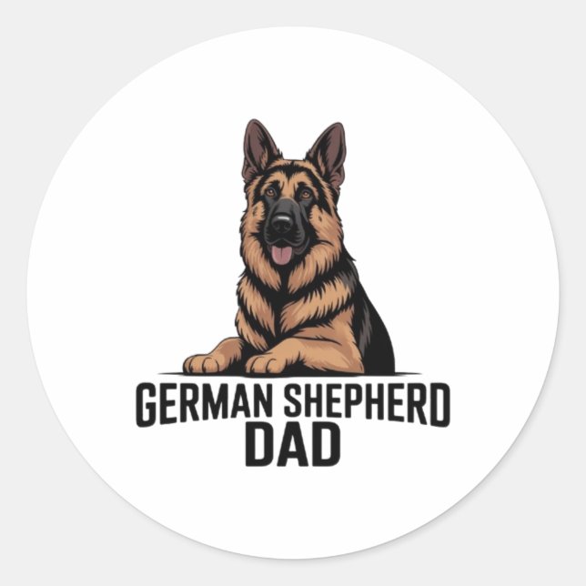 German Shepherd Dad Proud Dog Dad Sticker German S (Vorderseite)
