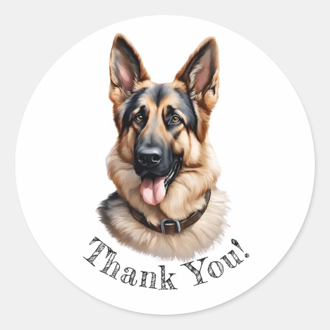 German Shepherd Danke! Aufkleber (Vorderseite)