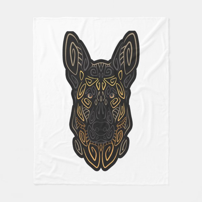 German Shepherd Design German Shepherd Gifts Dog O Fleecedecke (Vorderseite)