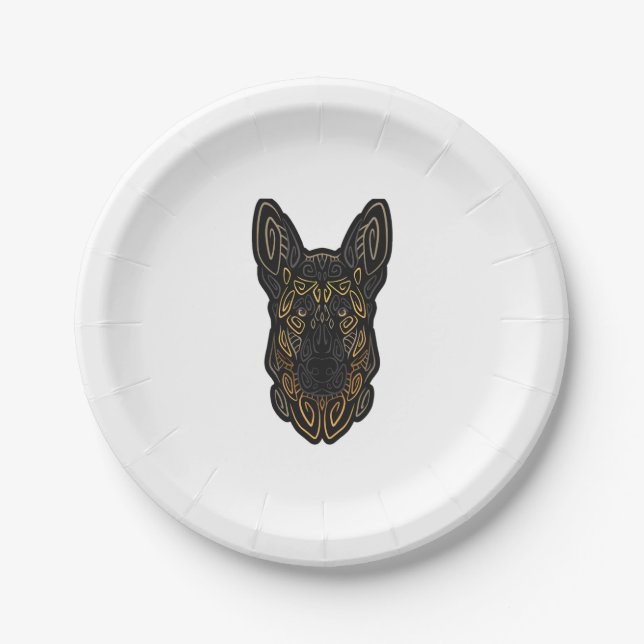 German Shepherd Design German Shepherd Gifts Dog O Pappteller (Vorderseite)