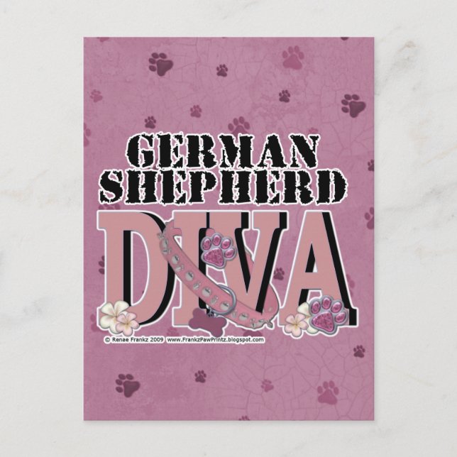 German Shepherd DIVA Postkarte (Vorderseite)
