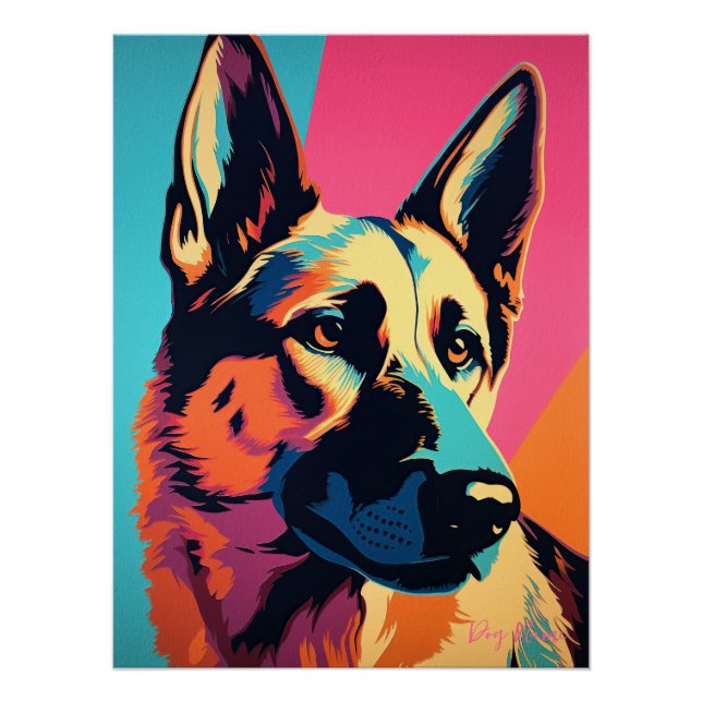 German Shepherd Dog 001 - Bruno Pokopen Poster (Vorderseite)