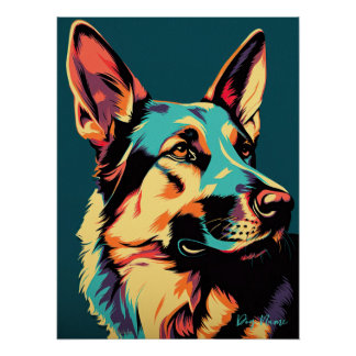 German Shepherd Dog 002 - Bruno Pokopen Poster