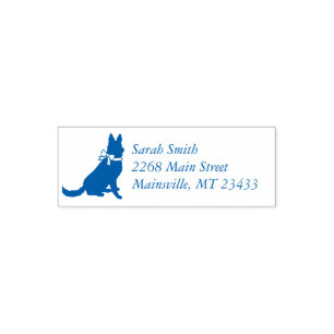 German Shepherd Dog Baby Shower Blue Boy Permastempel
