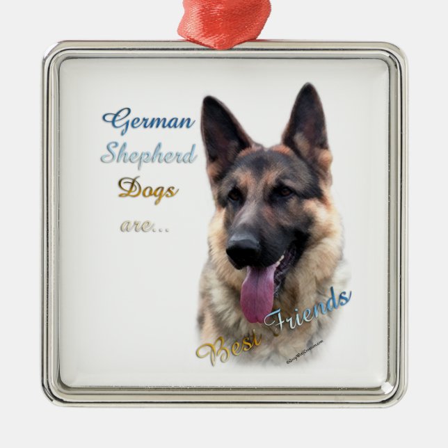 German Shepherd Dog Best Friend Ornament Aus Metall (Vorne)