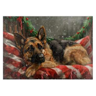 German Shepherd Dog Christmas Festive Schneidebrett