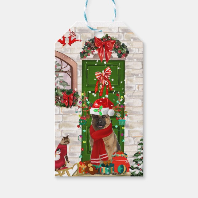 German Shepherd Dog Christmas Geschenkanhänger (Vorderseite)