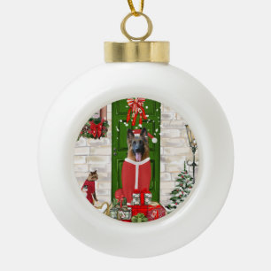 German Shepherd Dog Christmas Keramik Kugel-Ornament