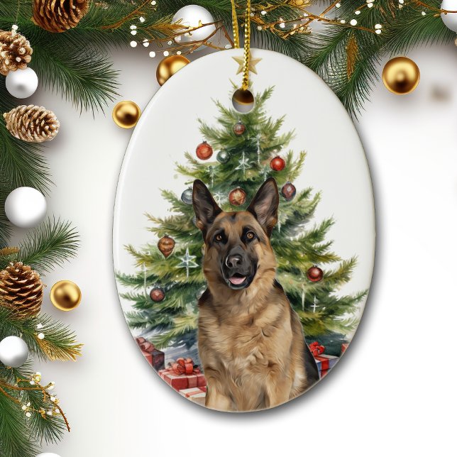 German Shepherd Dog Christmas Tree Keramik Ornament (Von Creator hochgeladen)