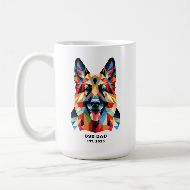 German Shepherd Dog Dad Established Date Kaffeetasse (Links)