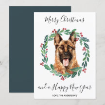 German Shepherd Dog Elegant Frohe Weihnachten