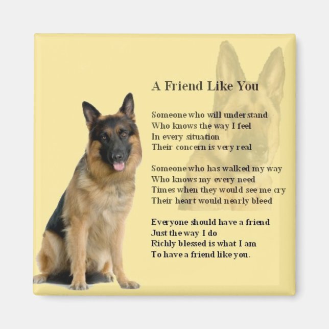German Shepherd Dog - Freundschaftsgedicht Magnet (Vorne)