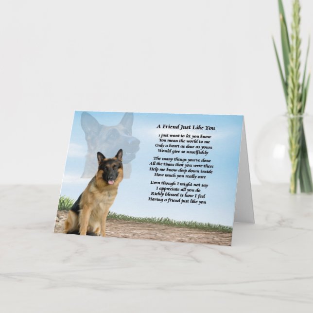 German Shepherd Dog Friend Gedicht Karte (Vorderseite)