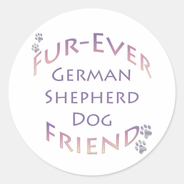 German Shepherd Dog Furever Runder Aufkleber (Vorderseite)