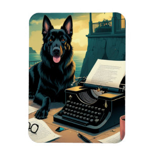 German Shepherd Dog Gentleman Vintag Magnet