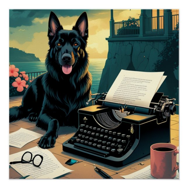 German Shepherd Dog Gentleman Vintag Poster (Vorderseite)