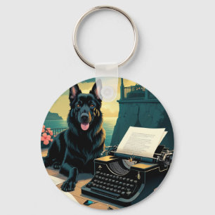 German Shepherd Dog Gentleman Vintag Schlüsselanhänger