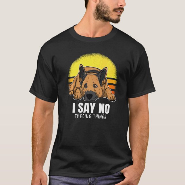 German Shepherd Dog Gsd Sunset 16 T-Shirt (Vorderseite)