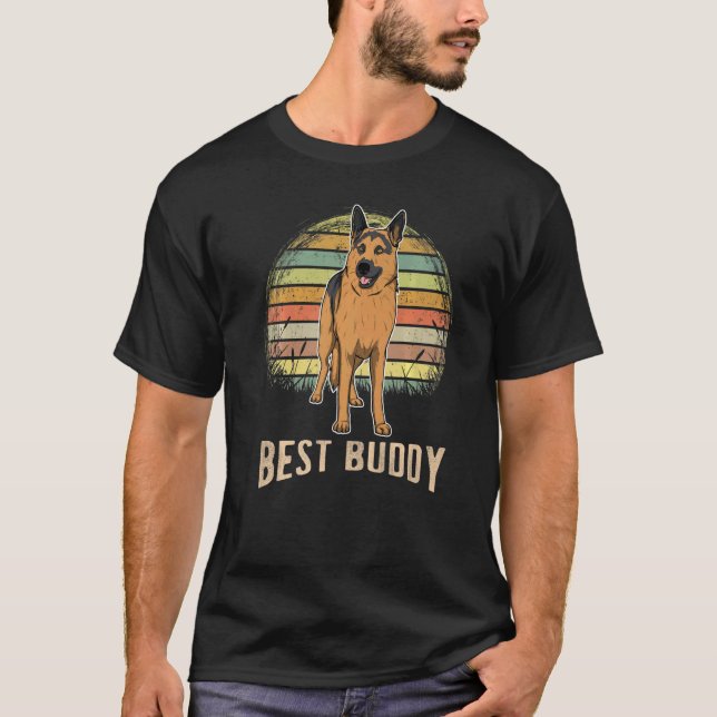 German Shepherd Dog Gsd Sunset 24 T-Shirt (Vorderseite)