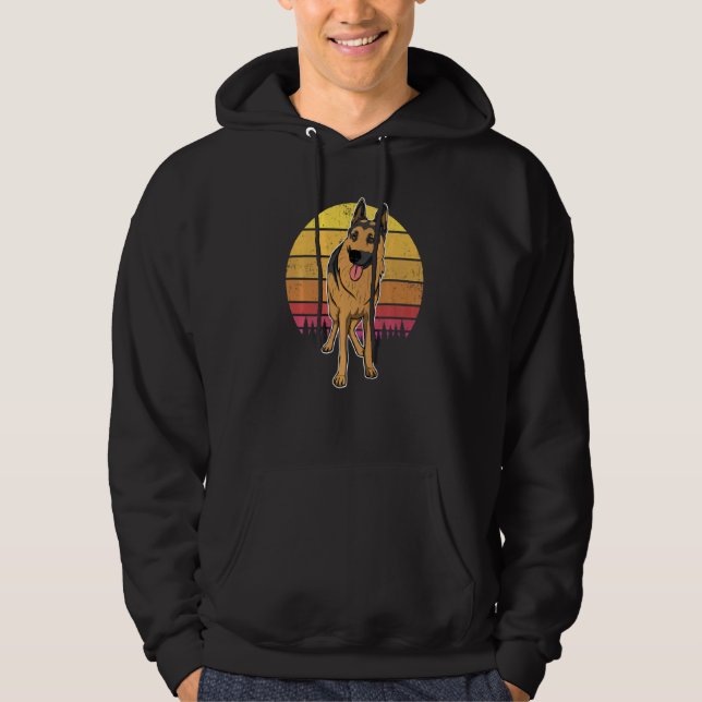 German Shepherd Dog Gsd Sunset  44 Hoodie (Vorderseite)