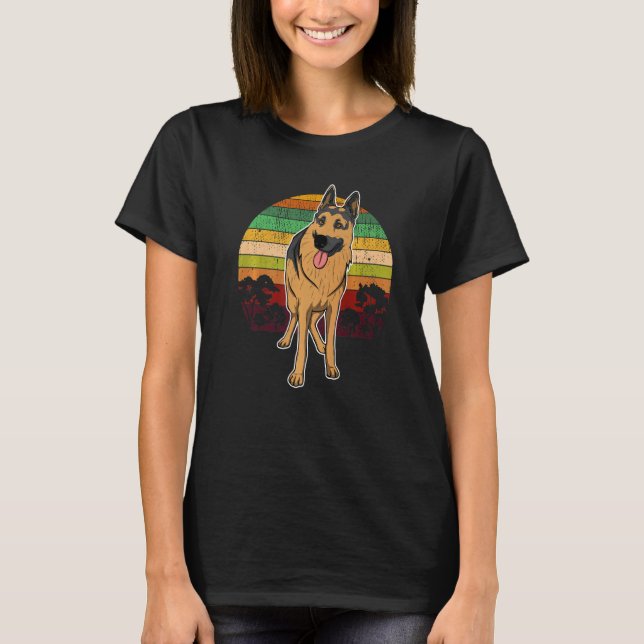 German Shepherd Dog Gsd Sunset  8 T-Shirt (Vorderseite)