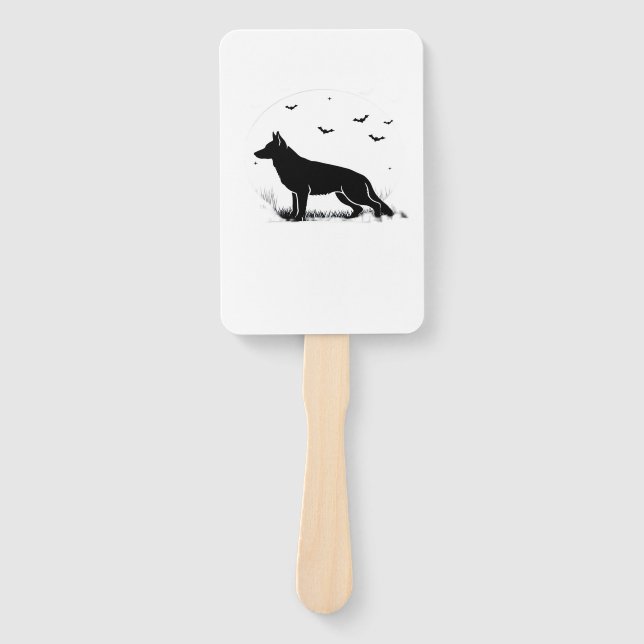 German Shepherd Dog � Halloween Moon Silhouette Cl Fächer (Vorderseite)