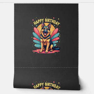 German Shepherd Dog Happy Birthday Party Shep Clot Tapete