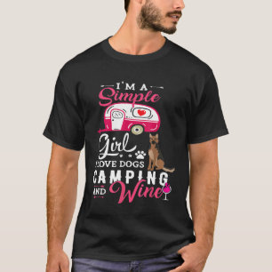 German Shepherd Dog Im A Simple Girl Wine Lover Ca T-Shirt