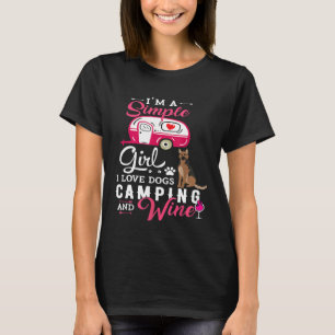 German Shepherd Dog Im A Simple Girl Wine Lover Ca T-Shirt