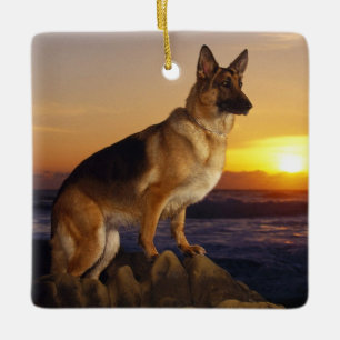 German shepherd dog keramikornament