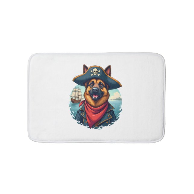 German Shepherd Dog Pirate Copy Badematte (Vorderseite)