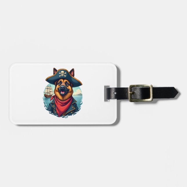 German Shepherd Dog Pirate Copy Gepäckanhänger (Vorderseite horizontal)