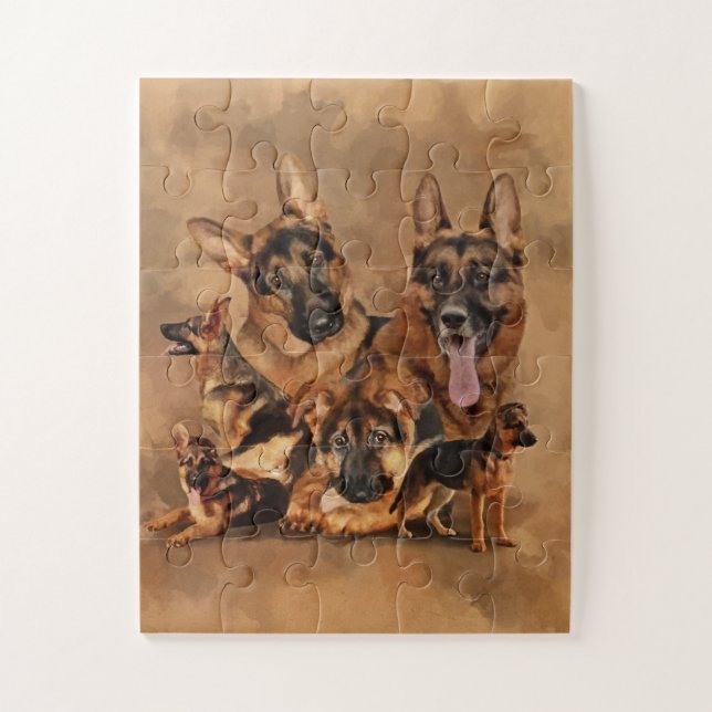 German Shepherd Dog - puppy, young, adult Puzzle (Vertikal)