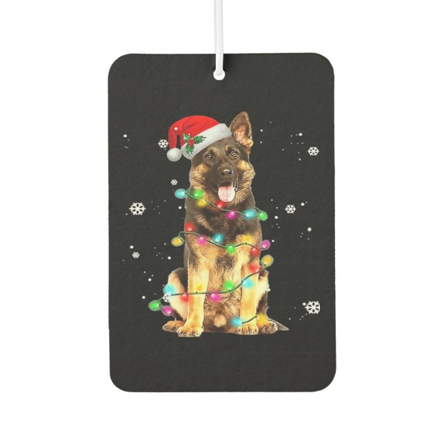 German Shepherd Dog Tree Christmas Sweater Xmas Do Autolufterfrischer (Vorderseite)