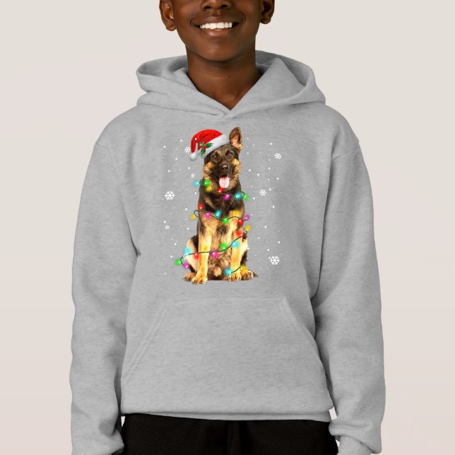 German Shepherd Dog Tree Christmas Sweater Xmas Do Hoodie (Vorderseite)