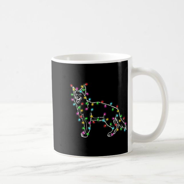 German Shepherd Dog Tree Christmas Sweater Xmas Do Kaffeetasse (Rechts)