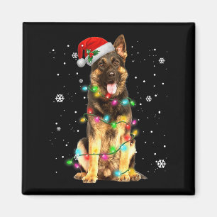 German Shepherd Dog Tree Christmas Sweater Xmas Do Magnet