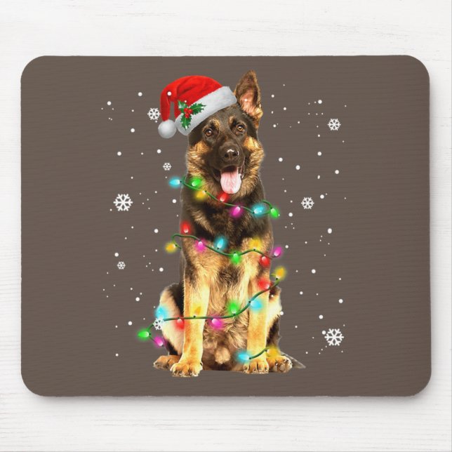 German Shepherd Dog Tree Christmas Sweater Xmas Do Mousepad (Vorne)