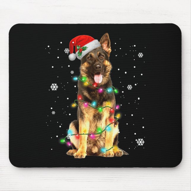 German Shepherd Dog Tree Christmas Sweater Xmas Do Mousepad (Vorne)