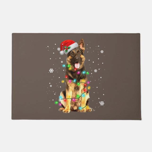 German Shepherd Dog Tree Christmas Sweater Xmas Fußmatte (Vorderseite)