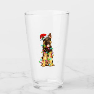 German Shepherd Dog Tree Christmas Sweater Xmas Glas