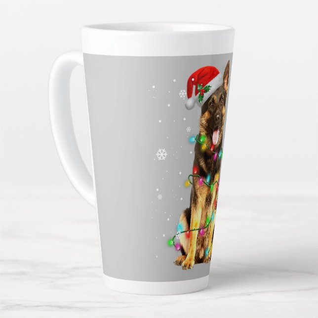 German Shepherd Dog Tree Christmas Sweater Xmas Milchtasse (Linke Ecke)
