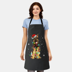 German Shepherd Dog Tree Christmas Sweater Xmas Schürze