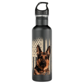 German Shepherd Dog USA Men Frau Patriotic Memori Edelstahlflasche