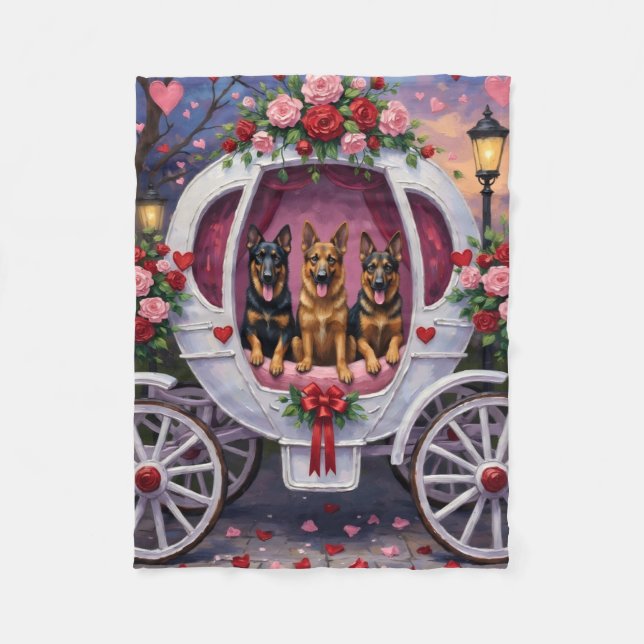 German Shepherd Dog Valentine's Day  Fleecedecke (Vorderseite)