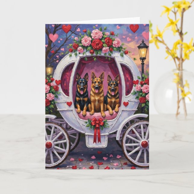 German Shepherd Dog Valentine's Day  Karte (Gelbe Blume)