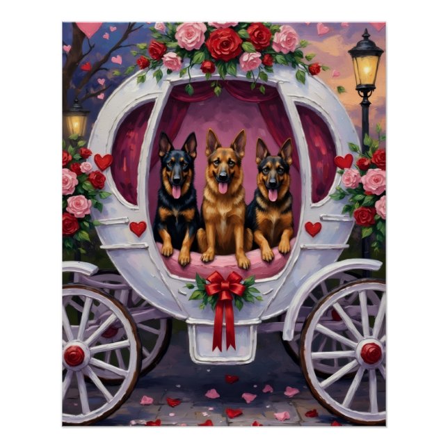 German Shepherd Dog Valentine's Day  Poster (Vorderseite)