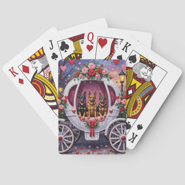 German Shepherd Dog Valentine's Day  Spielkarten (Rückseite)