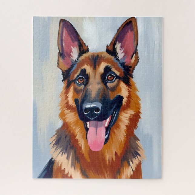German Shepherd | Dog Watercolor Pet Puzzle (Vertikal)