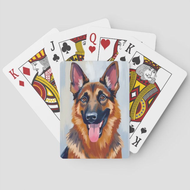 German Shepherd | Dog Watercolor Pet Spielkarten (Rückseite)
